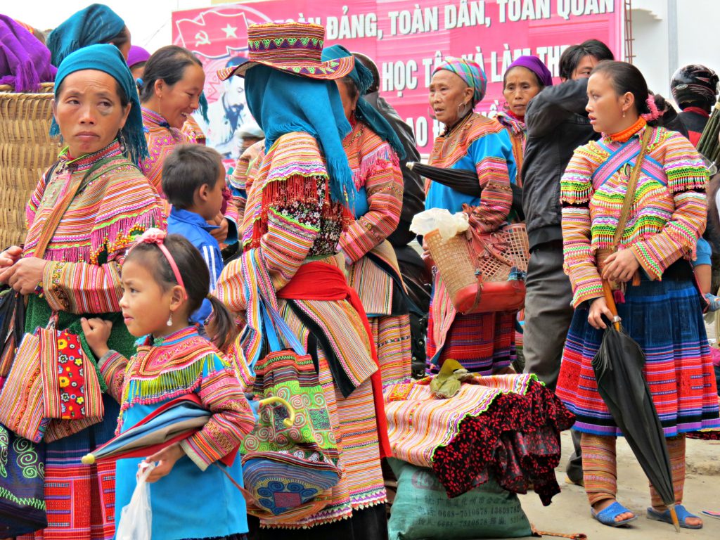 Hmong Women at the Market place in Vietnam